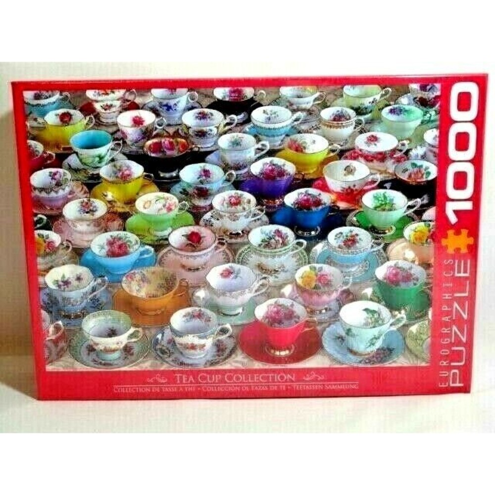 Eurographics Teacup Saucers Jigsaw Puzzle 1000-Pc Recycled Cardboard Gift NEW